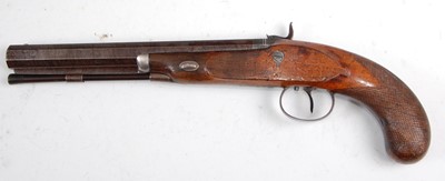 Lot 51 - A cased pair of 40-bore percussion duelling...