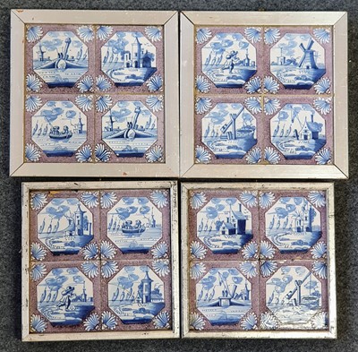 Lot 2049 - A set of sixteen 18th century Delft tin glazed...