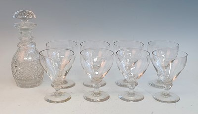 Lot 2112 - A Regency cut glass decanter, of mallet form,...