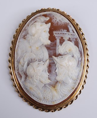 Lot 2181 - A Victorian carved shell cameo brooch, of...