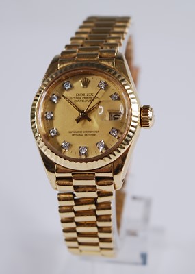 Lot 2313 - A lady's Rolex 18ct gold Oyster Perpetual...