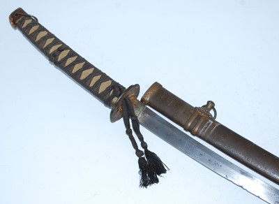 Lot 59 - A Japanese Gendaito wakizashi, having a 55cm...