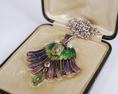 Lot 2195 - A circa 1920s continental white metal, opal,...