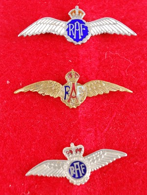 Lot 106 - An R.A.F. white metal and enamelled pilot...