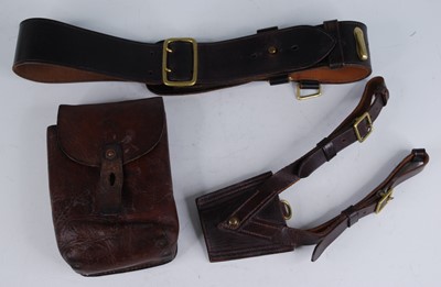 Lot 218 - A late 20th century leather Sam Browne belt,...