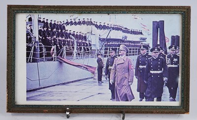 Lot 258 - A colour photographic print of Adolf Hitler at...