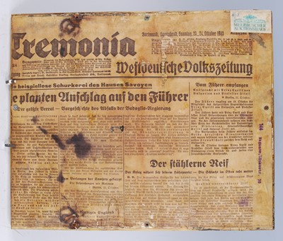 Lot 299 - A framed display of items relating to The 17th...