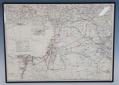 Lot 342 - A WW II double sided silk map of North Africa,...
