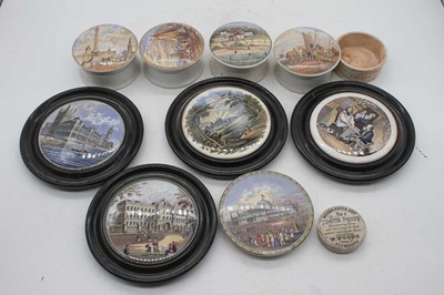 Lot 53 - A collection of Victorian Prattware pot lids,...