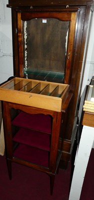 Lot 1121 - An Edwardian walnut single door glazed china...