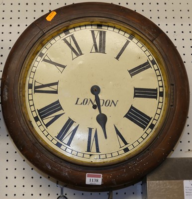 Lot 1138 - A Victorian mahogany circular wall clock,...