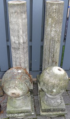 Lot 1154 - A pair of reconstituted stone fluted garden...