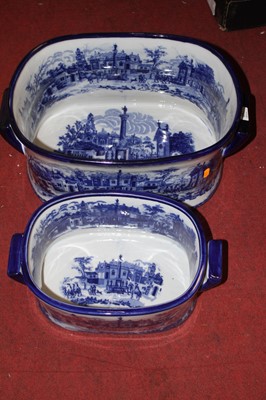 Lot 197 - Two graduated blue & white transfer decorated...