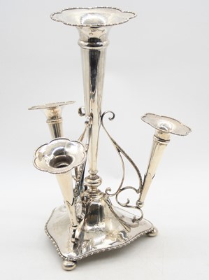 Lot 286 - A Victorian silver plated four branch table...