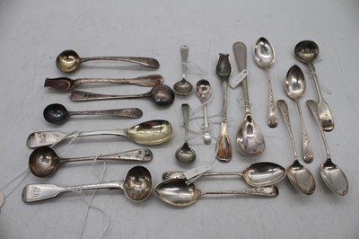 Lot 289 - A collection of loose silver flat wares, 19th...