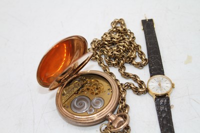 Lot 507 - A gent's gold plated full hunter pocket watch,...