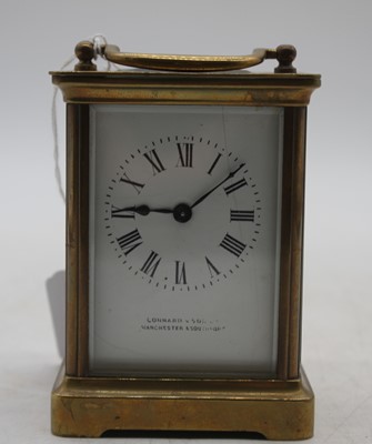 Lot 575 - A 20th century lacquered brass cased carriage...