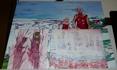 Lot 1011 - Three contemporary palette knife on canvas, to...