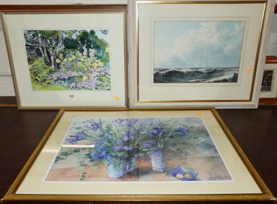 Lot 1035 - 20th century school - Stormy seas, watercolour;...