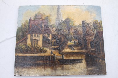 Lot 591 - Continental school, 19th century, town scene,...