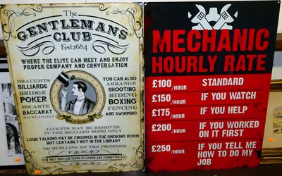 Lot 1039 - Two printed tin advertising signs, being for...