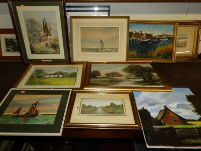 Lot 1041 - Assorted pictures and prints, to include...