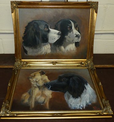 Lot 1044 - Late 20th century school - Pair of dog studies,...