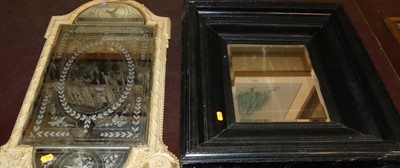 Lot 1054 - A late Victorian reverse engraved mirror, in...