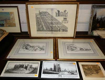 Lot 1056 - Assorted monochrome prints, to include Suffolk...