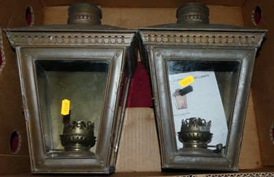 Lot 1074 - A pair of Victorian style copper lanterns, h.34cm
