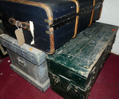 Lot 1075 - A painted pine tool chest (no contents); one...