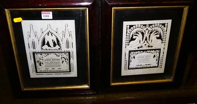 Lot 1088 - A pair of Victorian framed remembrance cards,...