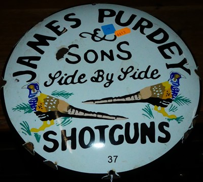 Lot 1101 - A convex enamel advertising sign for James...