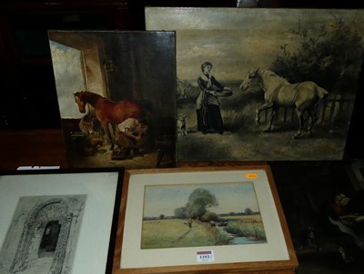 Lot 1103 - H Moss - Taking a stroll along the riverbank,...