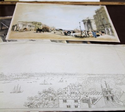 Lot 1024 - Assorted topographical monochrome engravings,...