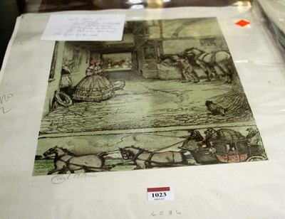Lot 1023 - Cecil Aldin (1870-1935) - Pair; The George at...