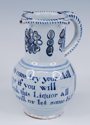 Lot 2084 - A Liverpool blue and white delftware puzzle...