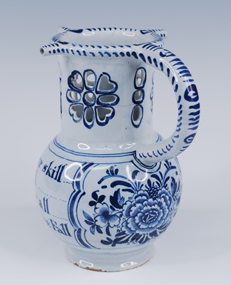 Lot 2084 - A Liverpool blue and white delftware puzzle...