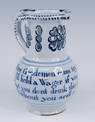 Lot 2084 - A Liverpool blue and white delftware puzzle...