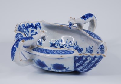 Lot 2083 - A Liverpool blue and white delftware double...