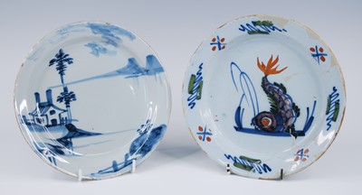 Lot 2070 - A London polychrome delftware plate, circa...