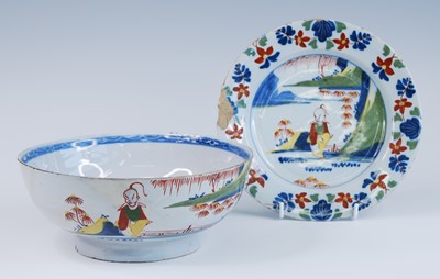 Lot 2062 - A Lambeth polychrome delftware bowl,...