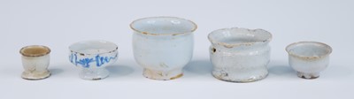 Lot 2058 - A collection of English delftware apothercary...