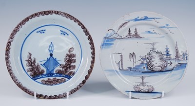 Lot 2097 - A Bristol polychrome delftware plate, probably...
