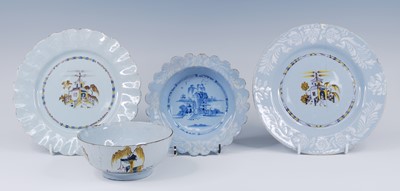 Lot 2092 - A Bristol blue and white delftware dish,...