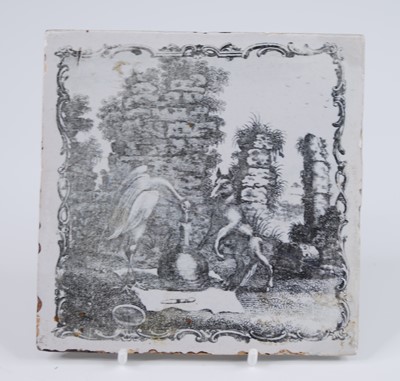 Lot 2116 - A Liverpool delftware tile, Sadler and Green,...