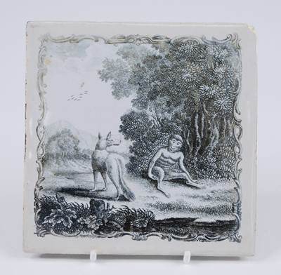 Lot 2114 - A Liverpool delftware tile, Sadler and Green,...