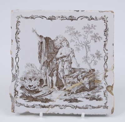 Lot 2112 - A Liverpool delftware tile, Sadler and Green,...