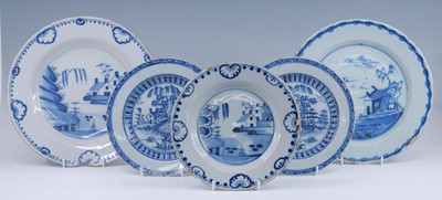 Lot 2091 - A Bristol blue and white delftware charger,...