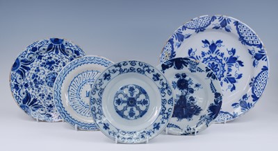 Lot 2145 - A Delft blue and white charger, 18th century,...